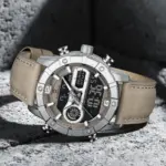 Naviforce 9263 Leathar Watch For Men - Silver Gray - Image 4