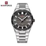 Naviforce 9268 Watch  For Men - Silver Black