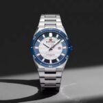 Naviforce 9268 Watch  For Men - Silver Blue