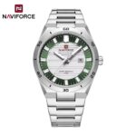 Naviforce 9268 Watch  For Men - Silver Green