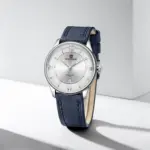 Naviforce 9272 Leather Belt Watch For Men - Blue and White