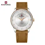 Naviforce 9272 Leather Belt Watch For Men - Brown White - Image 3