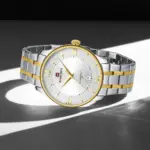 Naviforce 9272 Watch For Men - Silver Gold - Image 2