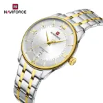 Naviforce 9272 Watch For Men - Silver Gold