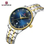Naviforce 9272 Watch For Men - Silver Gold Blue