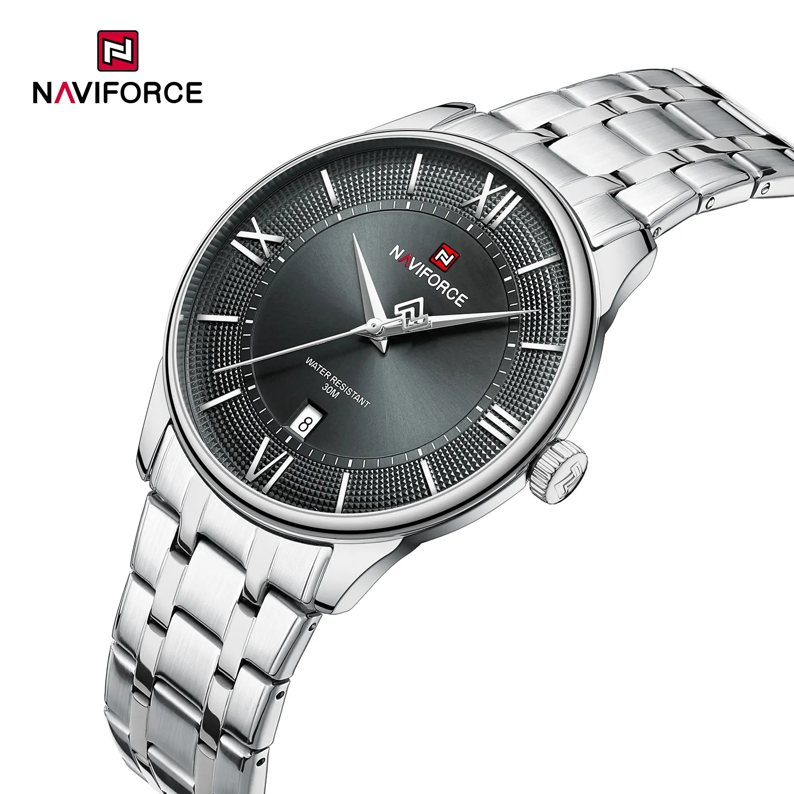 Naviforce-9272-CH-Silver-Gray.webp Naviforce 9272 Watch For Men - Silver Gray - Image 1
