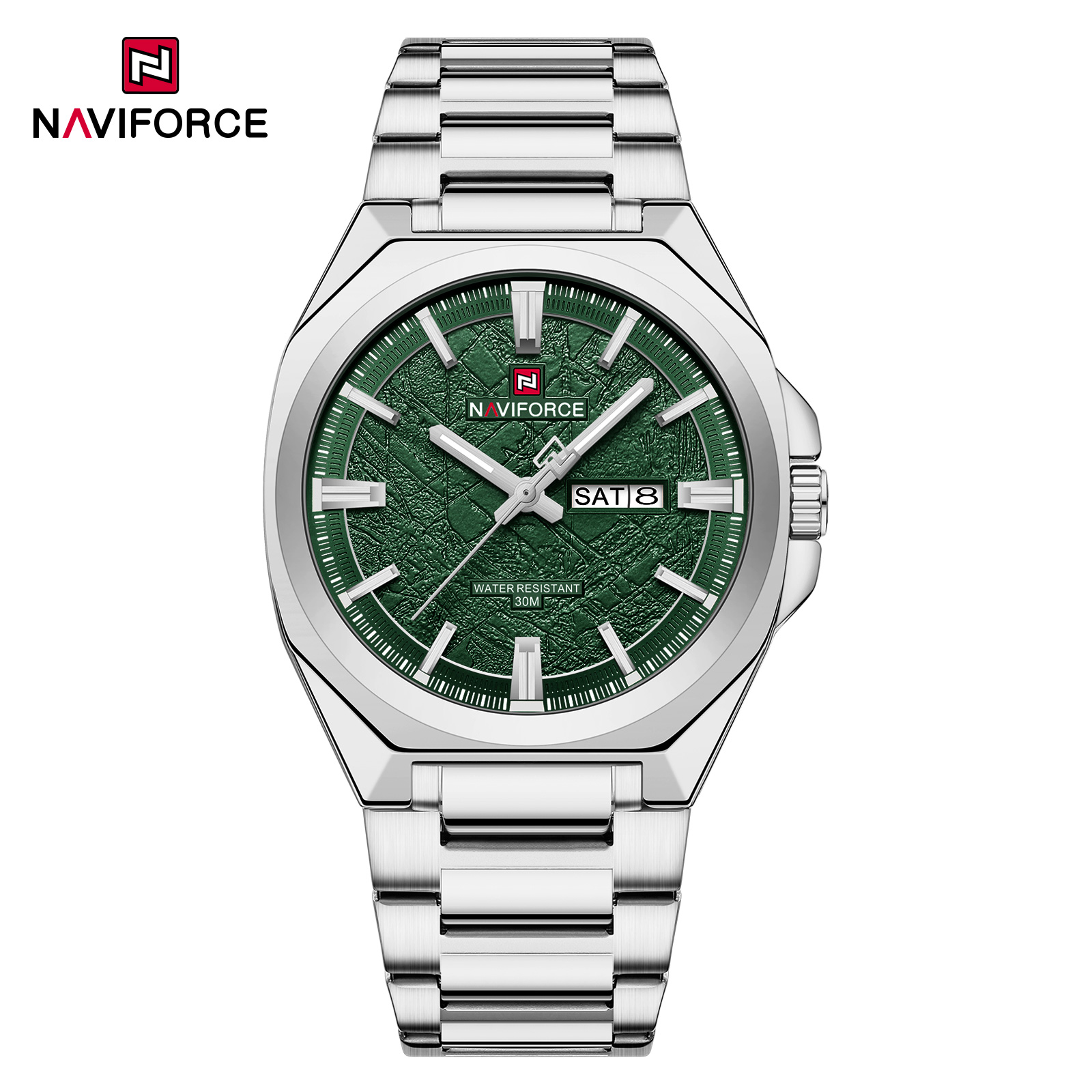 Naviforce-9273-watch-for-men-Silver-Green.jpg Naviforce 9273 watch for men-Silver Green - Image 1