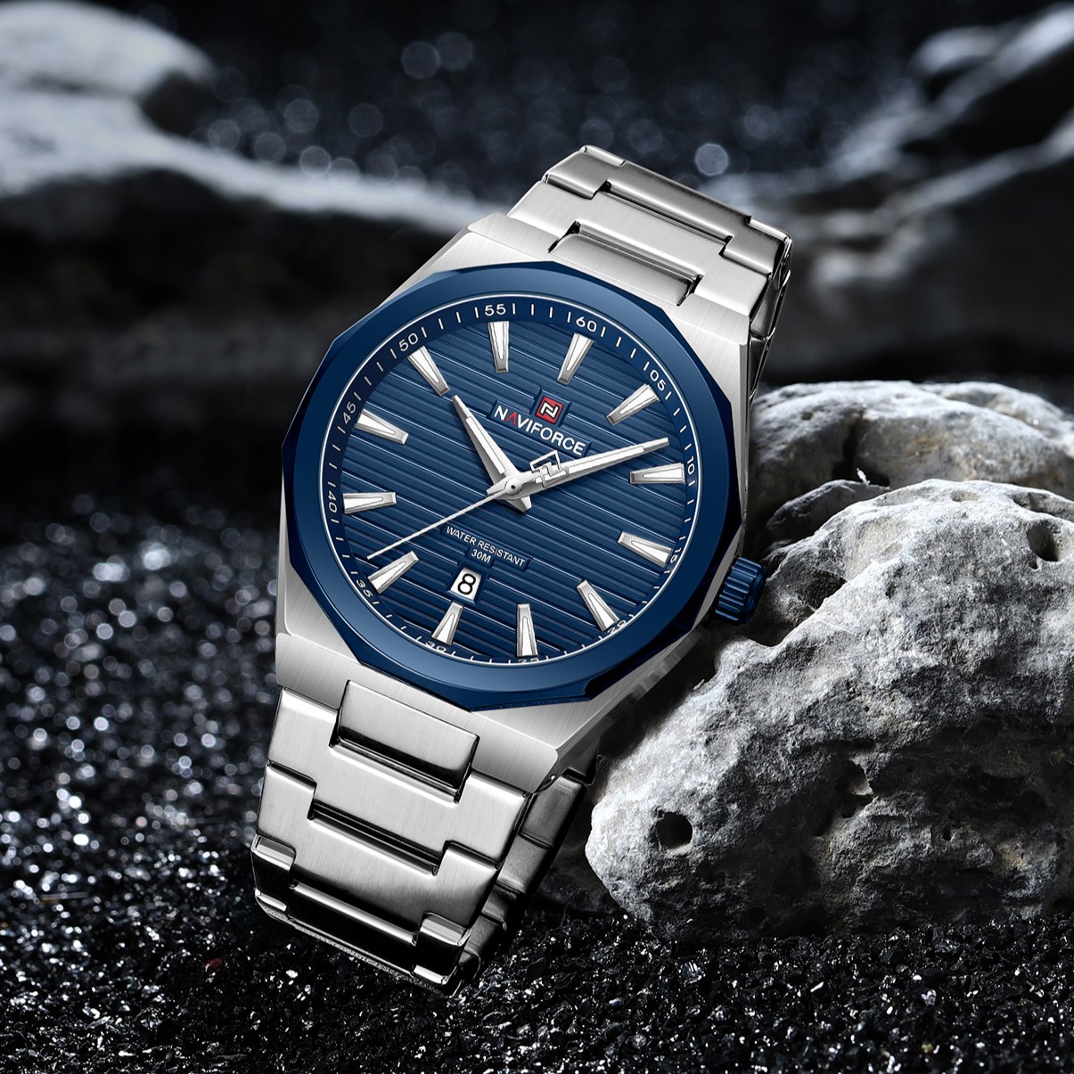 Naviforce-9274-Silver-Blue.jpg Naviforce 9274 Watch For Men - Silver Blue - Image 1