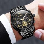 OLEVS 2829 Cornograph Watch For Men - Full Black - Image 2