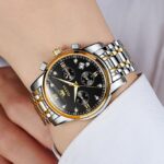 OLEVS 2829 Cornograph Watch For Men - Silver Gold Black - Image 3