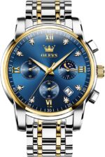 OLEVS 2829 Cornograph Watch For Men - Silver Gold Blue