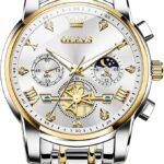 OLEVS 2829 Cornograph Watch For Men - Silver Gold White