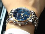 OLEVS 2858 Chain Watch For Women - Silver Gold Blue - Image 2