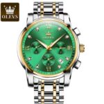 OLEVS 2858 Chain Watch For Women - Silver Gold Green