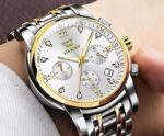 OLEVS 2858 Chain Watch For Women - Silver Gold White - Image 2