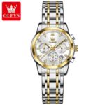 OLEVS 2858 Chain Watch For Women - Silver Gold White