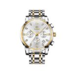 OLEVS 2858 Watch For Men-Silver Gold & white