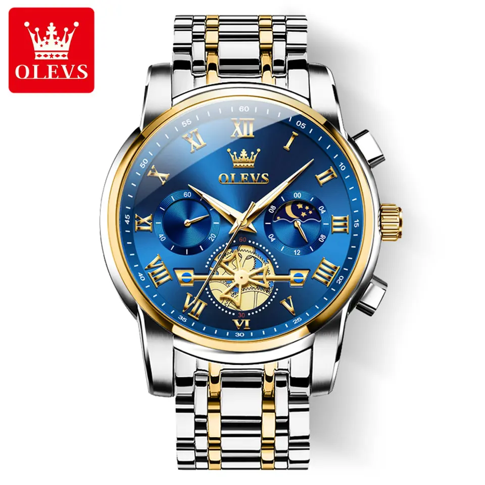 OLEVS-2859-Cornograph-Watch-For-Men-Silver-Gold-Blue-2.webp OLEVS 2859 Cornograph Watch For Men - Silver Gold Blue - Image 1