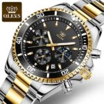 OLEVS 2870 Watch for Men - Silver Golden Black - Image 2