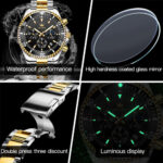 OLEVS 2870 Watch for Men - Silver Golden Black - Image 4
