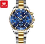 OLEVS 2870 Watch for Men - Silver Golden Blue - Image 2