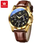 OLEVS 2890 Watch For Men - Brown Gold Black