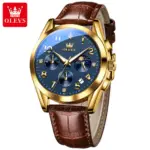OLEVS 2890 Watch For Men - Brown Gold Blue