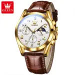 OLEVS 2890 Watch For Men - Brown Gold White