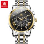 OLEVS 2892 Chronograph Mens Watch - Silver Gold Black