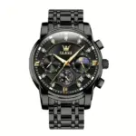 OLEVS 2951 Cornograph Watch For Men - Full Black
