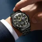 OLEVS 2951 Cornograph Watch For Men - Full Black - Image 4