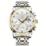 OLEVS 2951 Cornograph Watch For Men - Silver Gold White