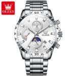 OLEVS 2953 Cornograph Watch For Men - Full Silver