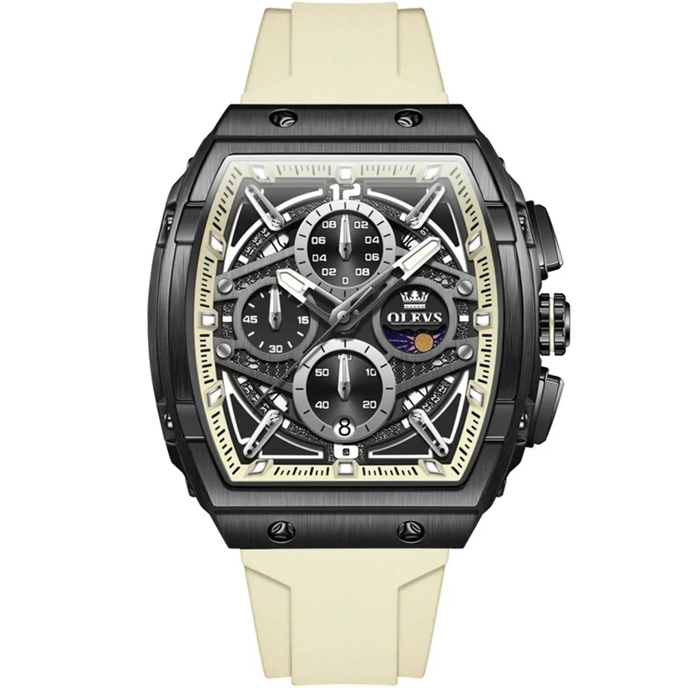 OLEVS-2975-Watch-For-Men-Black-White.webp OLEVS 2975 Watch For Men - Black White - Image 1