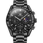 OLEVS 3618 Cornograph Watch For Men - Full Black