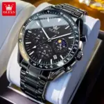 OLEVS 3618 Cornograph Watch For Men - Full Black - Image 2