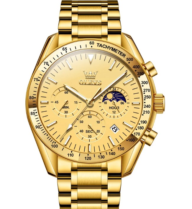 OLEVS-3618-Cornograph-Watch-For-Men-Full-Golden.jpg OLEVS 3618 Cornograph Watch For Men - Full Golden - Image 1