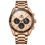 OLEVS 3618 Cornograph Watch For Men - Rose Black