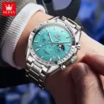 OLEVS 3618 Cornograph Watch For Men - Silver Sky - Image 3