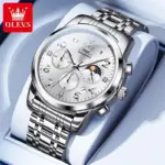 OLEVS 3628 Watch For Men - Full Silver - Image 2