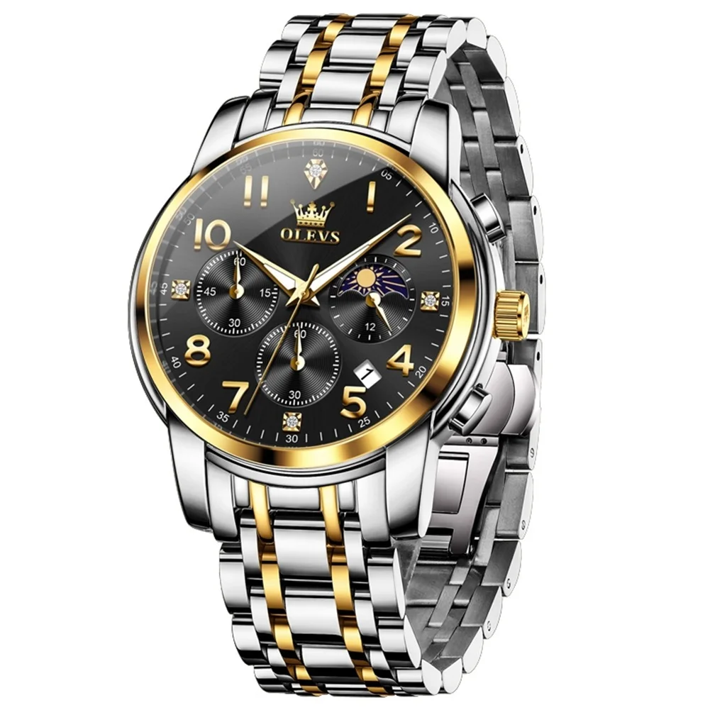 OLEVS-3628-Watch-For-Men-Silver-Gold-Black.png OLEVS 3628 Watch For Men - Silver Gold Black - Image 1