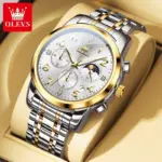 OLEVS 3628 Watch For Men - Silver Gold - Image 4