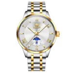 OLEVS 3638 Watch For Men - Silver Gold White