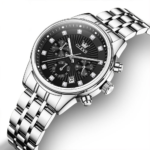 OLEVS 3669 Watch For Women - Silver Black - Image 2