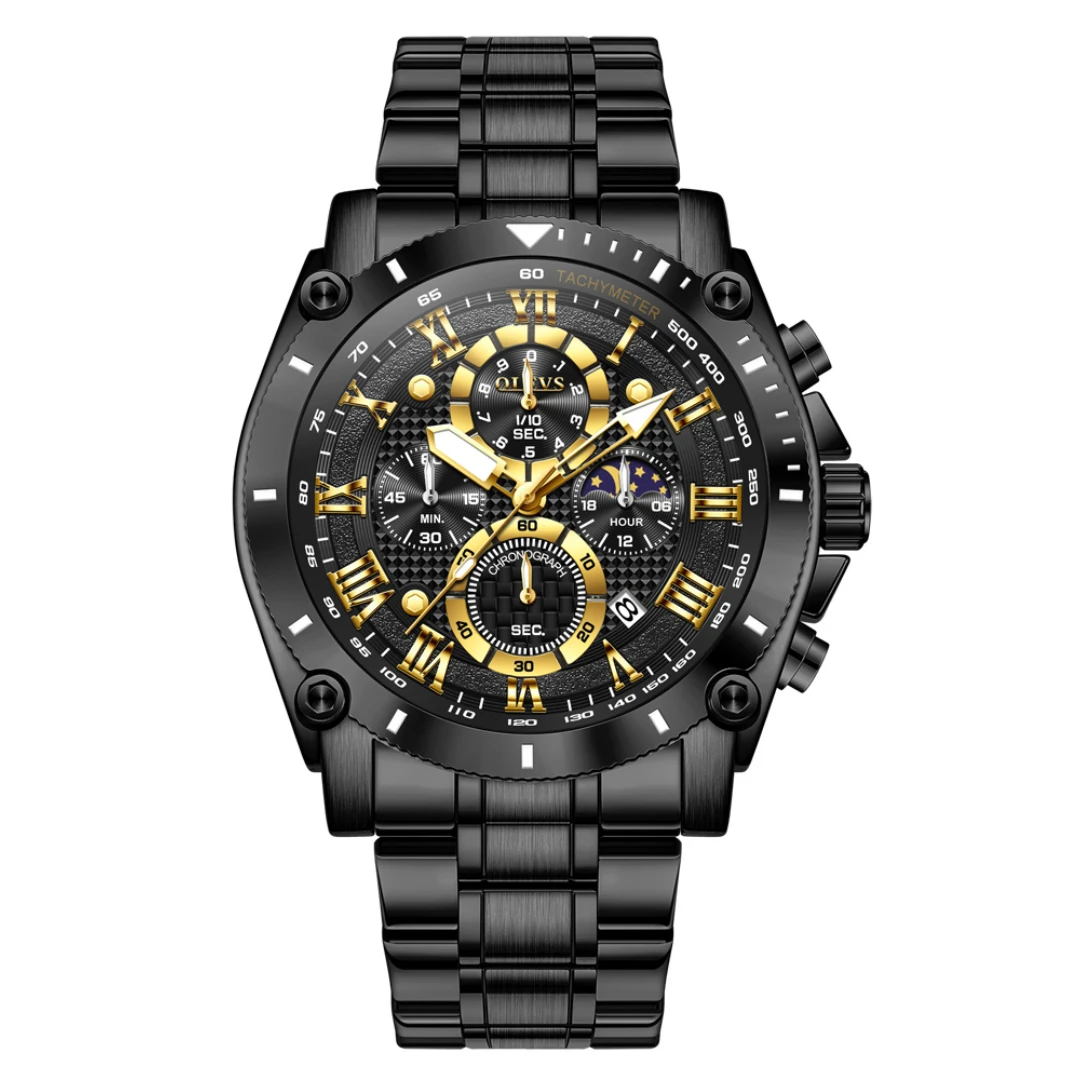 OLEVS-3689-Watch-For-Men-Full-Black.webp OLEVS 3689 Watch For Men - Full Black - Image 1