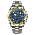 OLEVS 3689 Watch For Men - Gold Blue