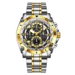 OLEVS 3689 Watch For Men - Silver Gold