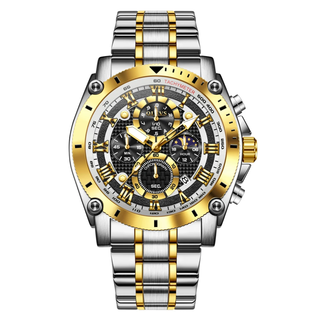 OLEVS-3689-Watch-For-Men-Silver-Gold.webp OLEVS 3689 Watch For Men - Silver Gold - Image 1
