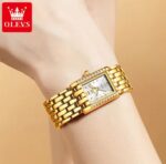 OLEVS 3700 Watch For Women - Gold White - Image 3