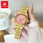 OLEVS 3703 Watch For Women - Gold Pink - Image 2